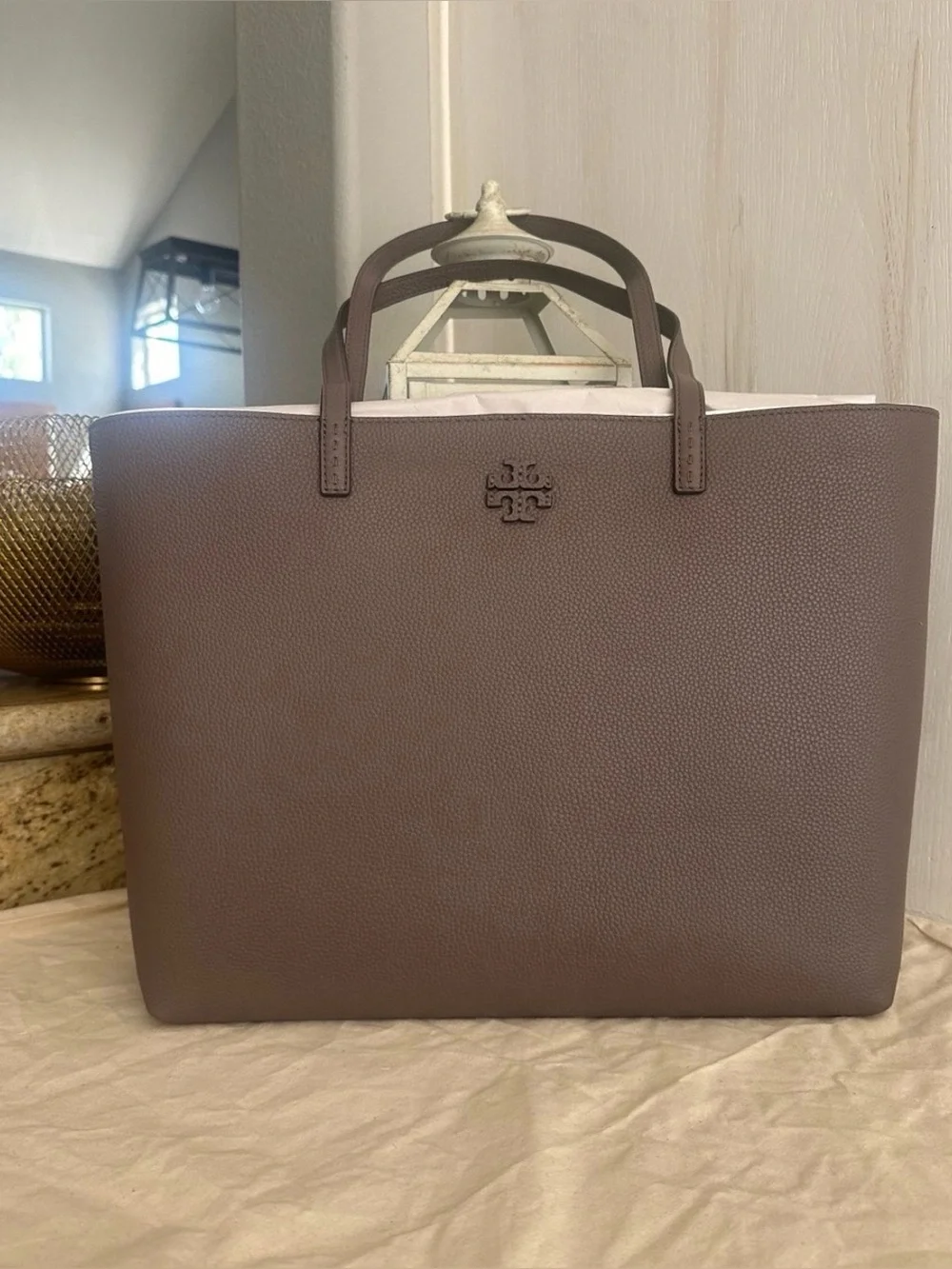 New Tory Burch McGraw Leather Tote Bag